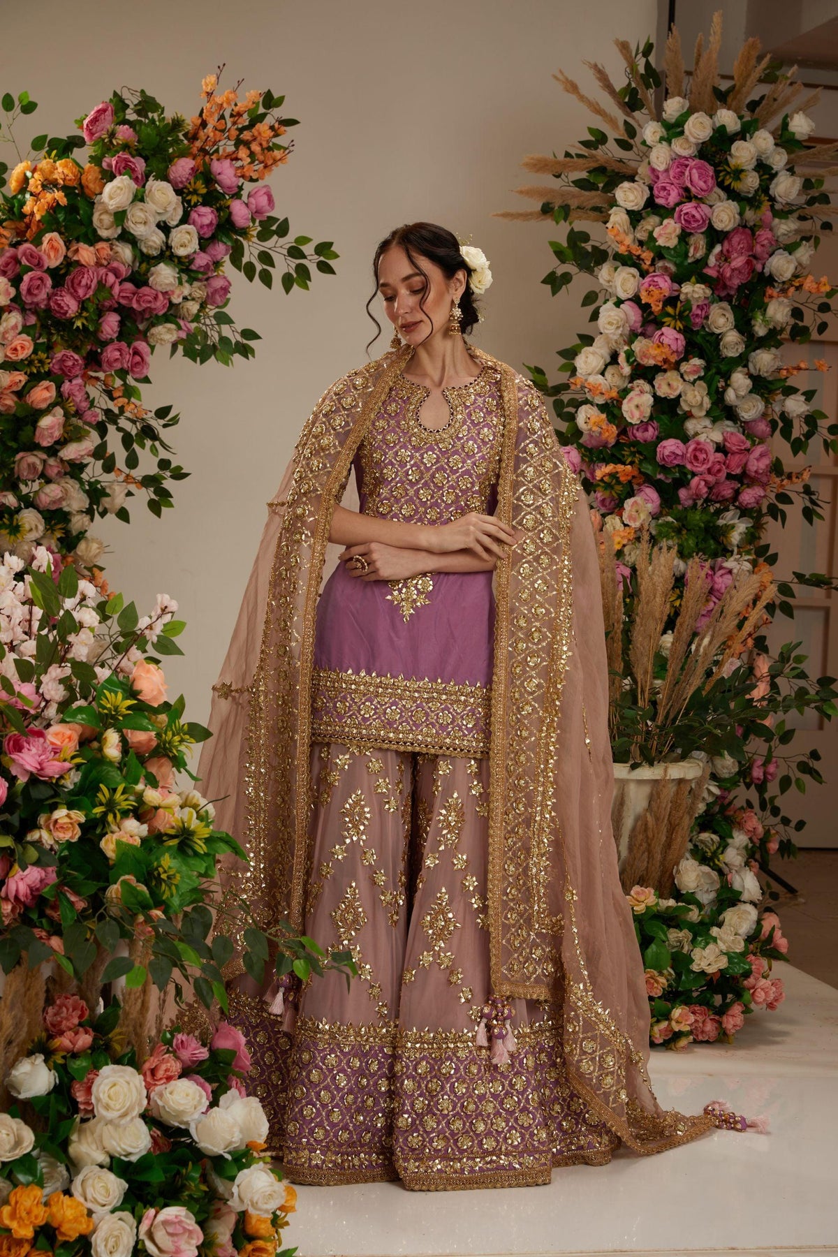 Lavender kurta with sharara and dupatta - Preeti s kapoor