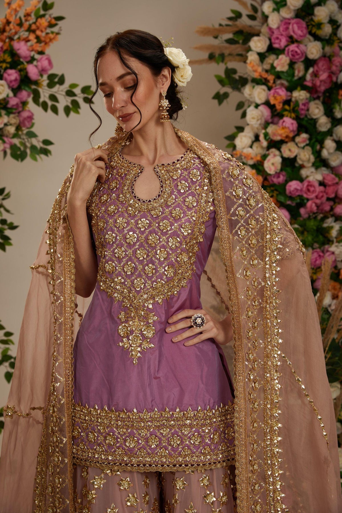 Lavender kurta with sharara and dupatta - Preeti s kapoor