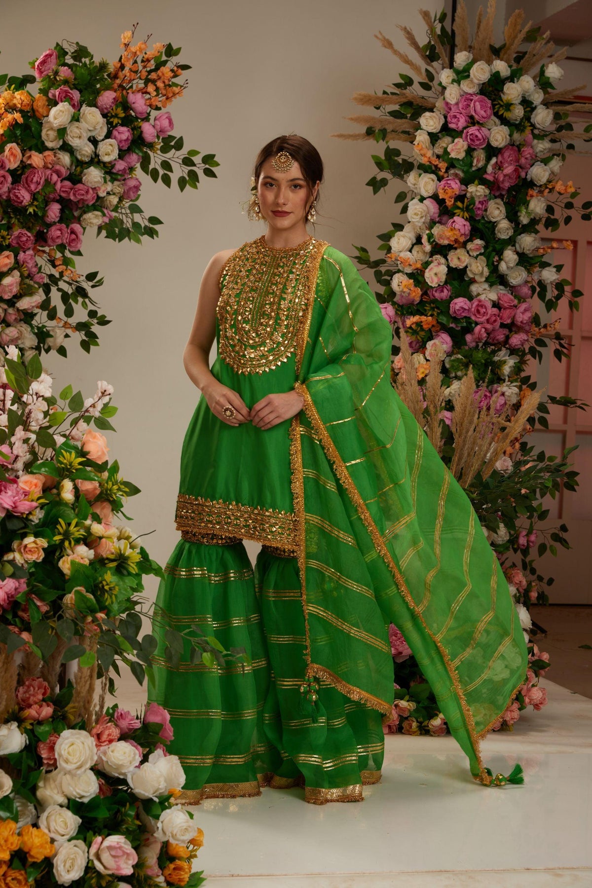 Green kurta with garara and dupatta - Preeti s kapoor