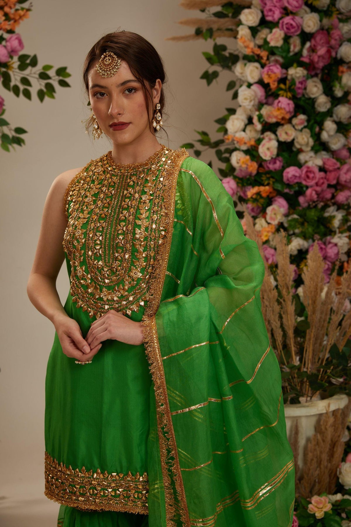 Green kurta with garara and dupatta - Preeti s kapoor