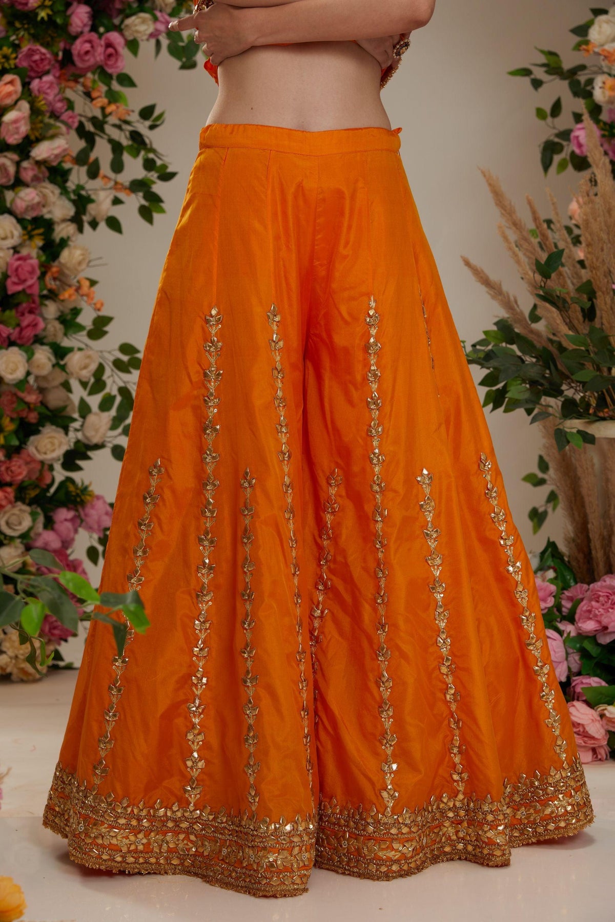 Orange short kurti with sharara and Dupatta - Preeti s kapoor