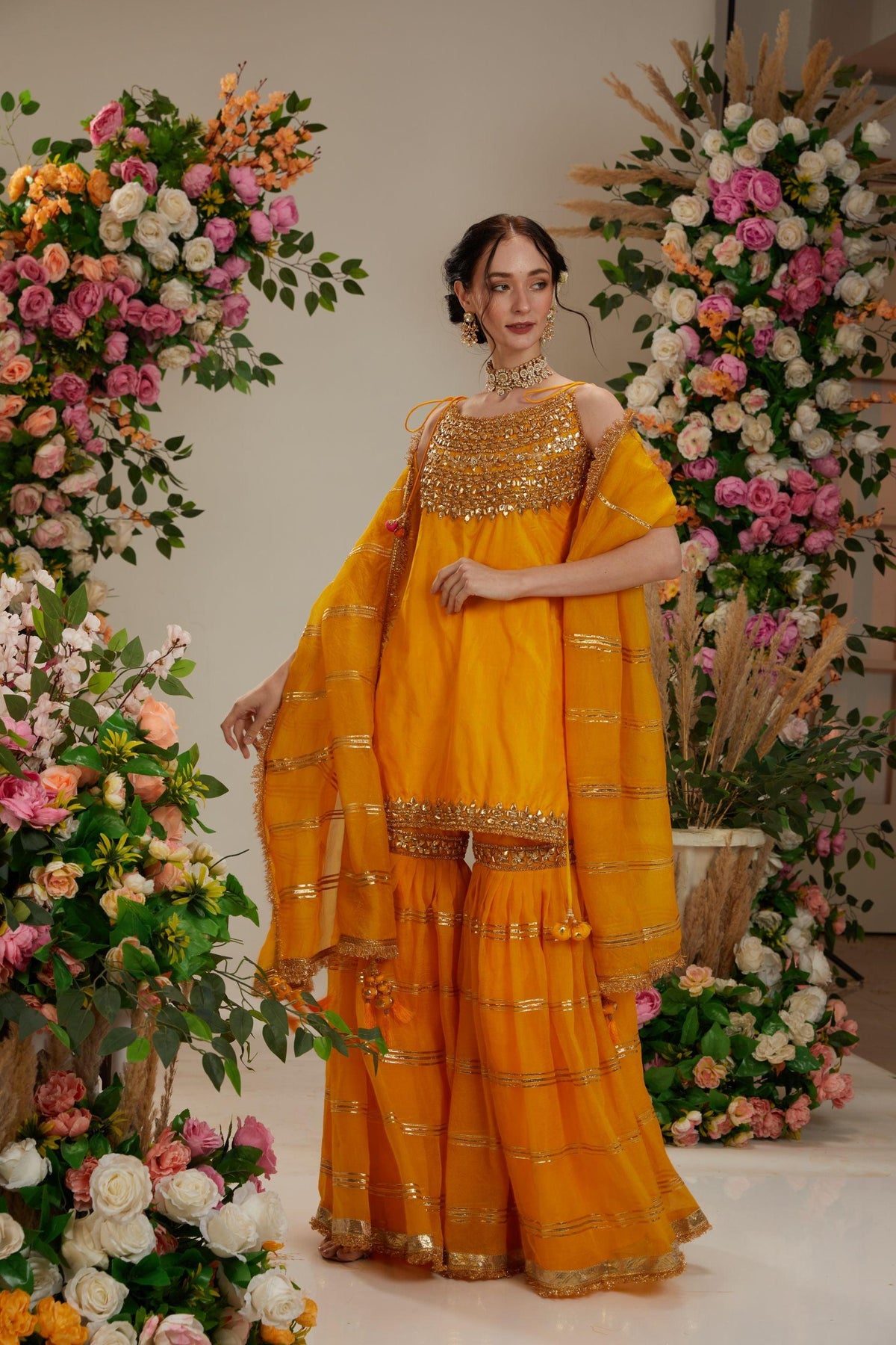 Yellow Kurta with Garara and dupatta - Preeti s kapoor