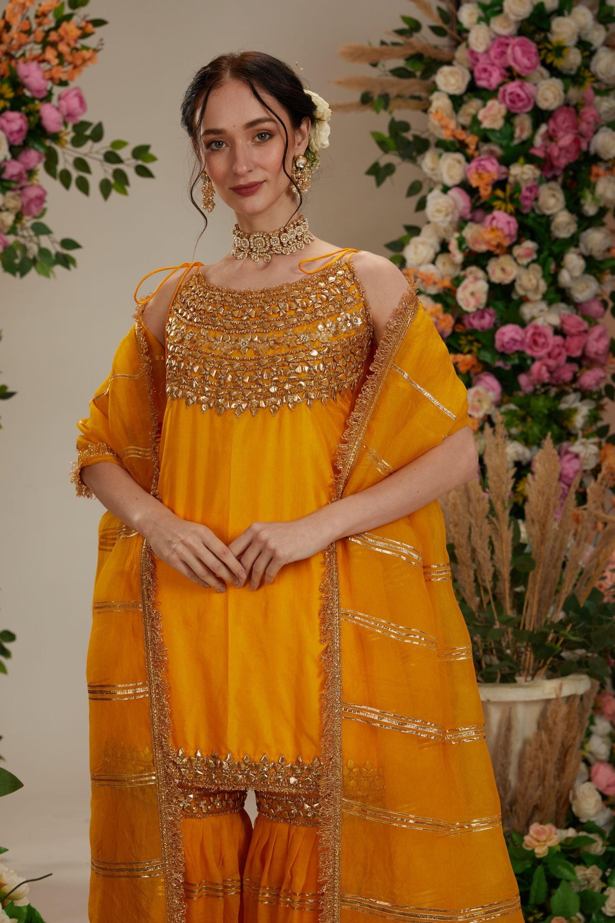 Yellow Kurta with Garara and dupatta - Preeti s kapoor