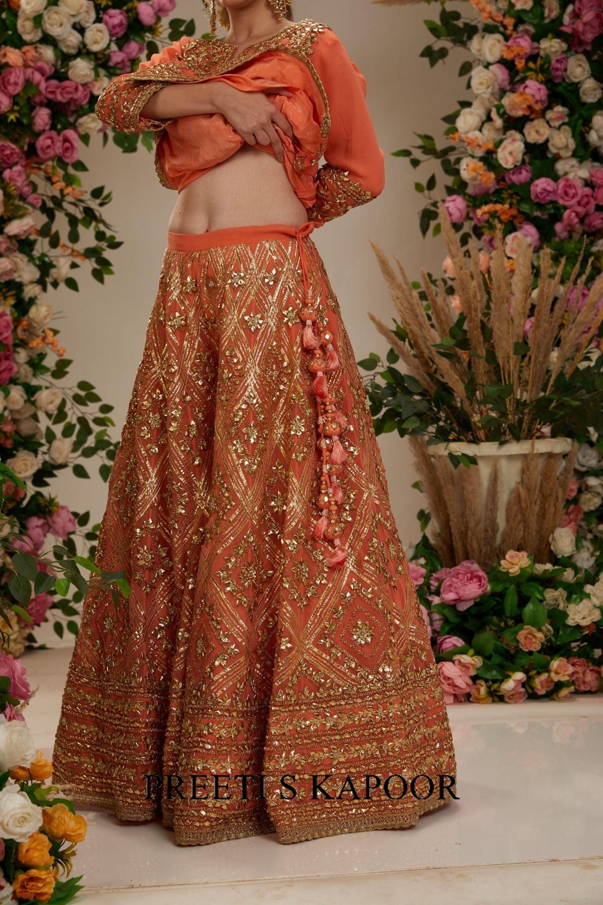 Peach kurta with sharara and Dupatta - Preeti S Kapoor