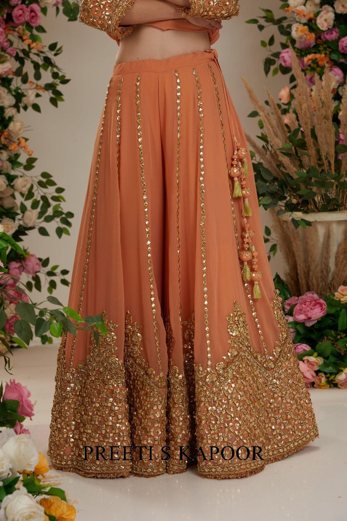 Peach kurta with sharara and Dupatta - Preeti S Kapoor