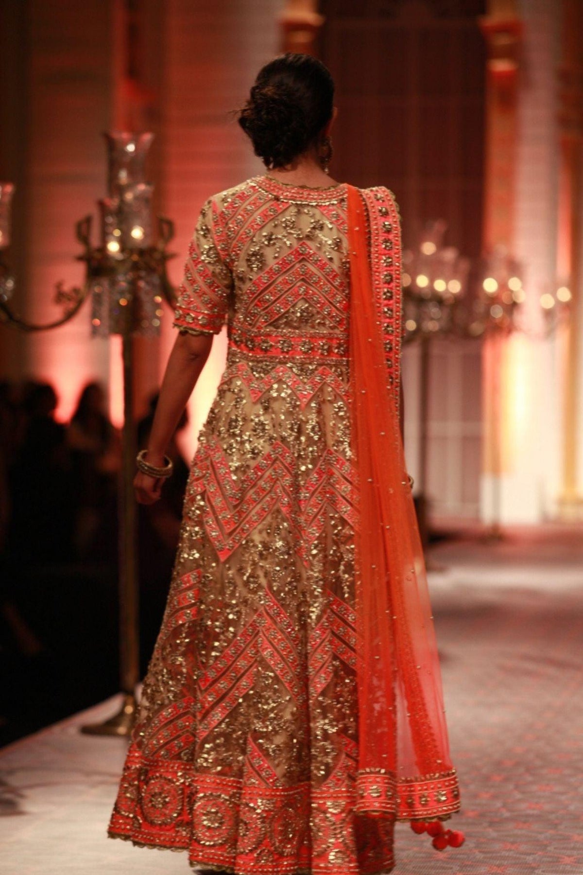 Beige And Pink Embroidered Anarkali Set - Preeti s kapoor