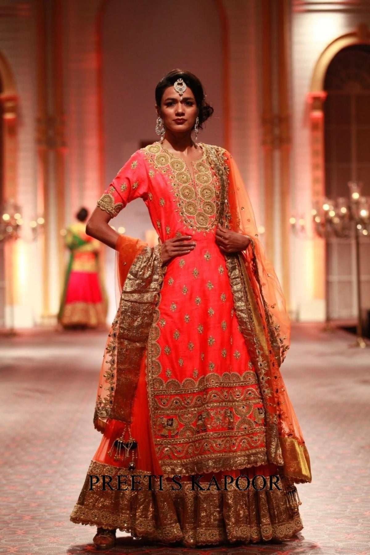 Pink Silk Embroidered Kurta Lehenga Set - Preeti S Kapoor