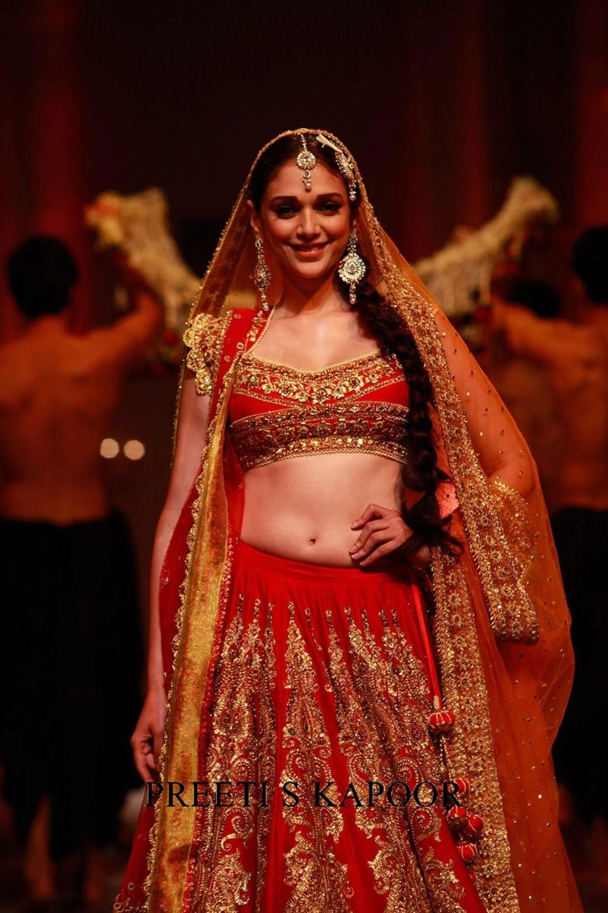 Red Silk Embroidered Lehenga Set - Preeti S Kapoor