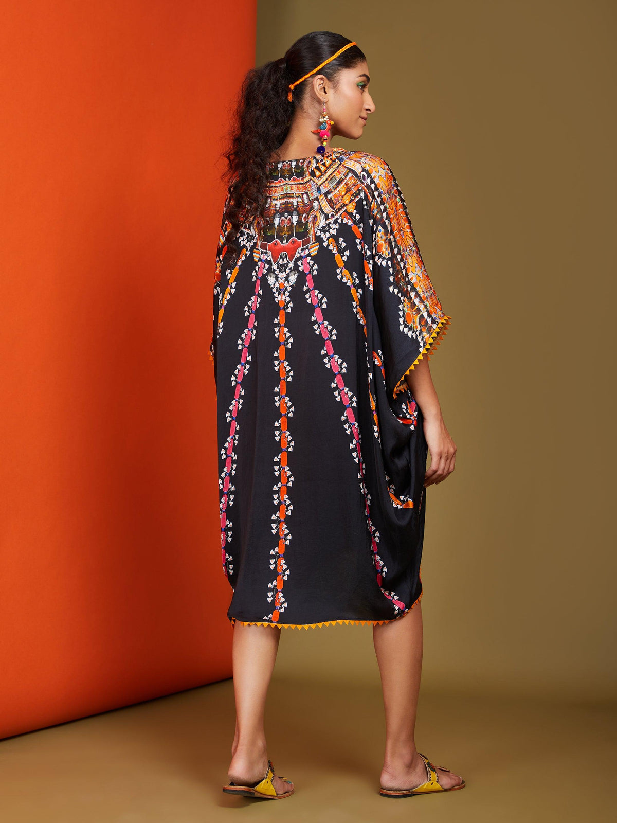 Printed Black Colour Mid Length Kaftan - Preeti s kapoor