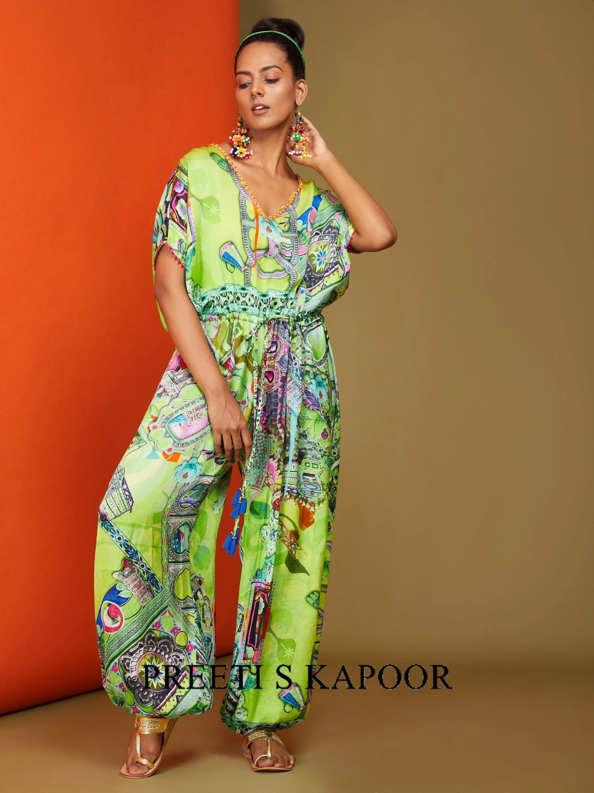 Printed Green Colour Jumpsuit - Preeti S Kapoor