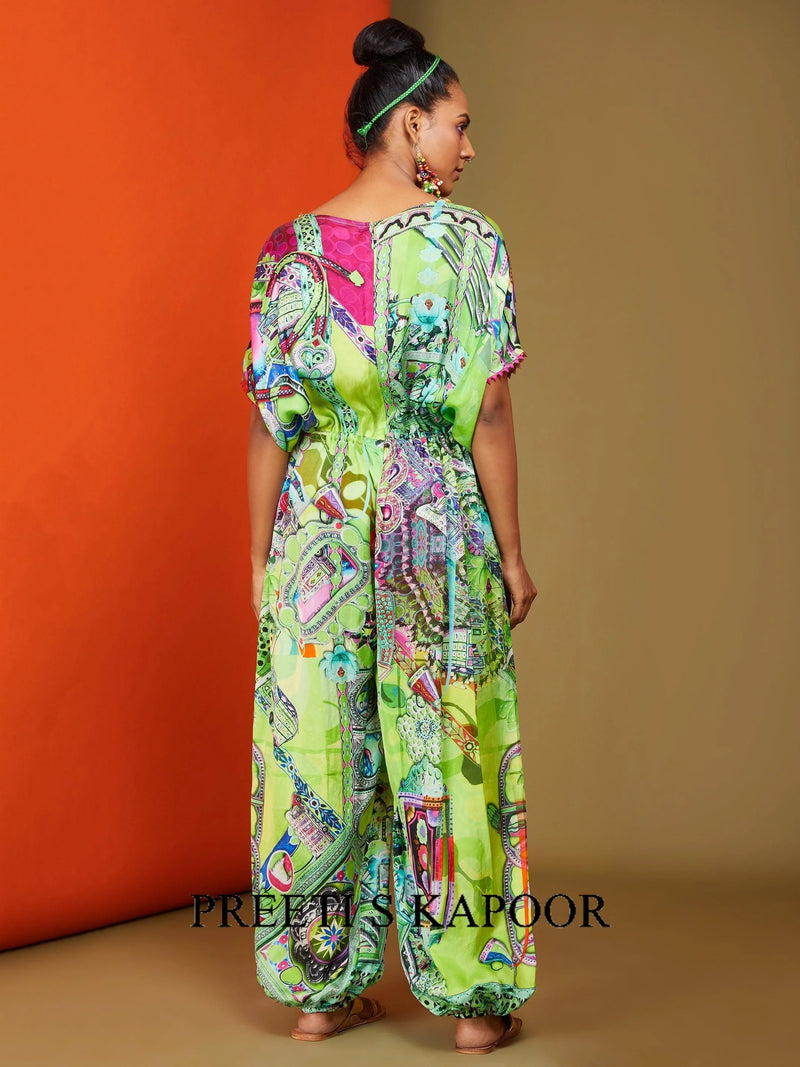 Printed Green Colour Jumpsuit - Preeti S Kapoor