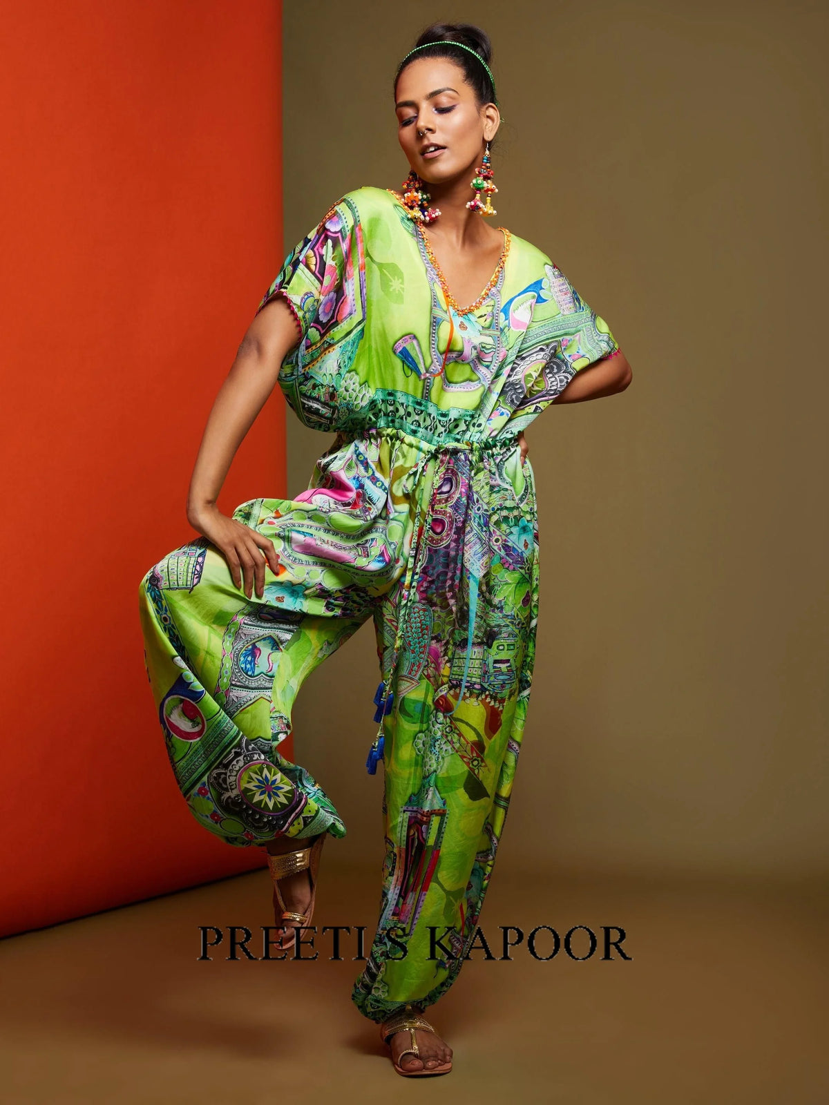 Printed Green Colour Jumpsuit - Preeti S Kapoor