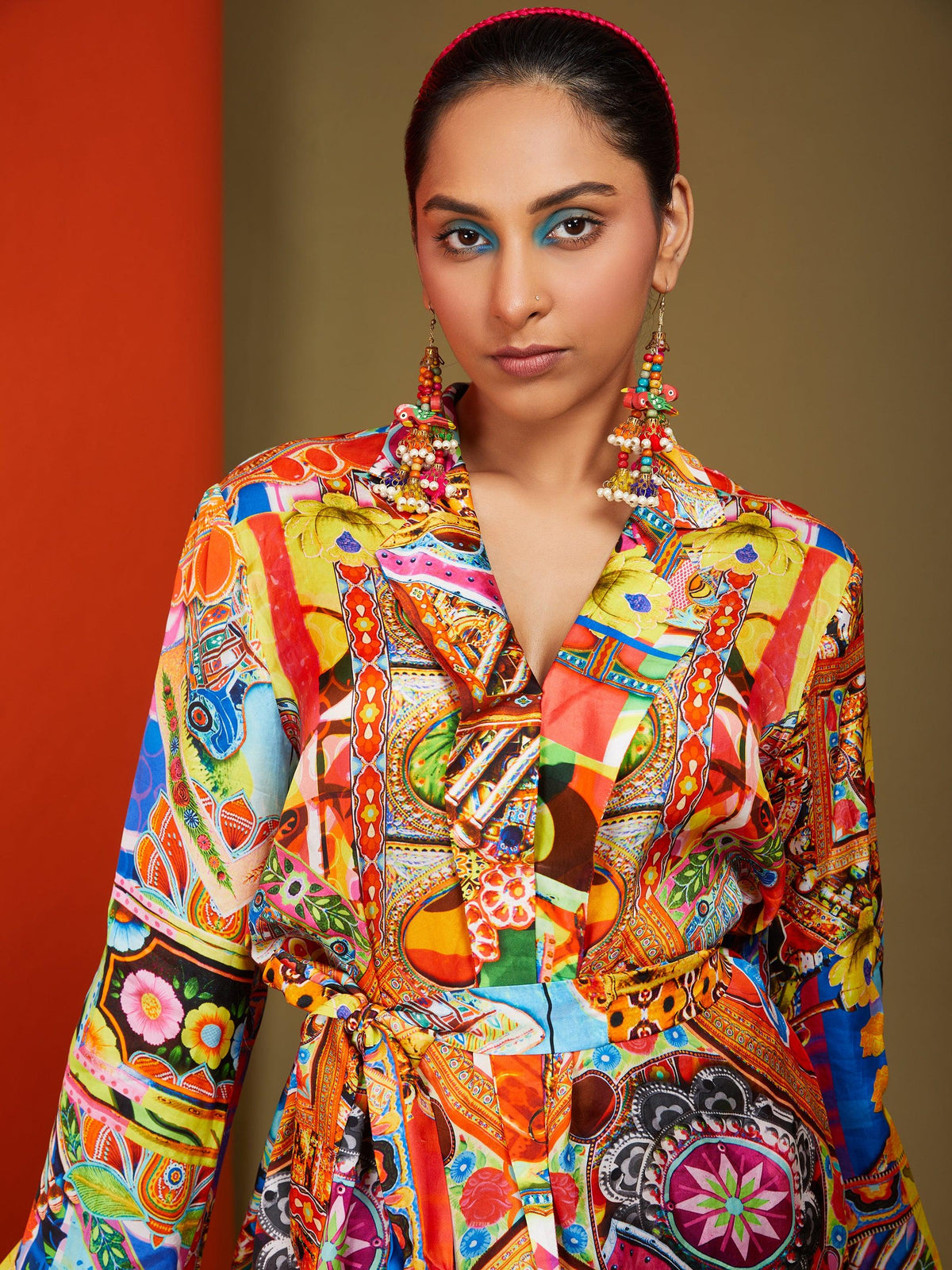 Printed Multicolored Front Open Coordset Pant Set - Preeti s kapoor