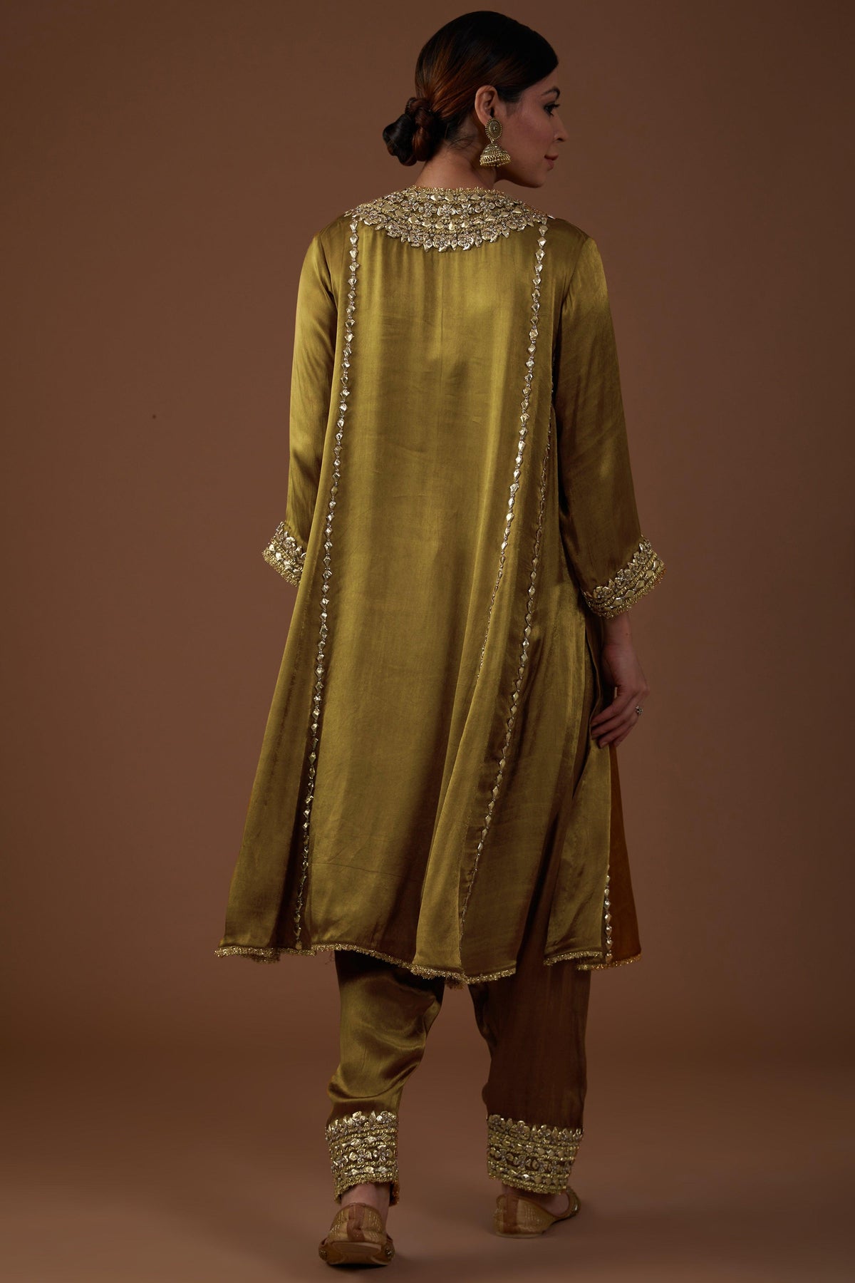 Champagne gold Mashru silk kurta set - Preeti s kapoor