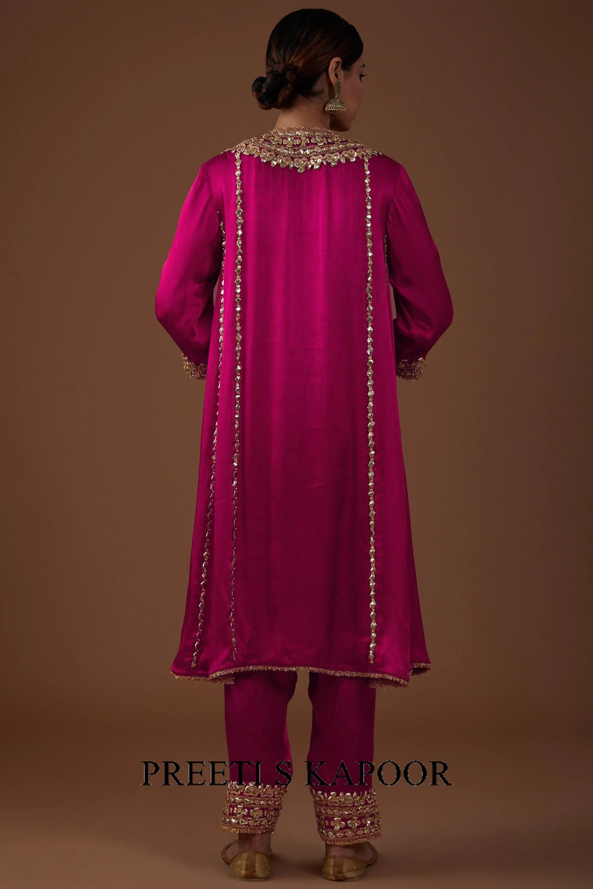 Vivid berry hued Mashru silk kurta set - Preeti S Kapoor