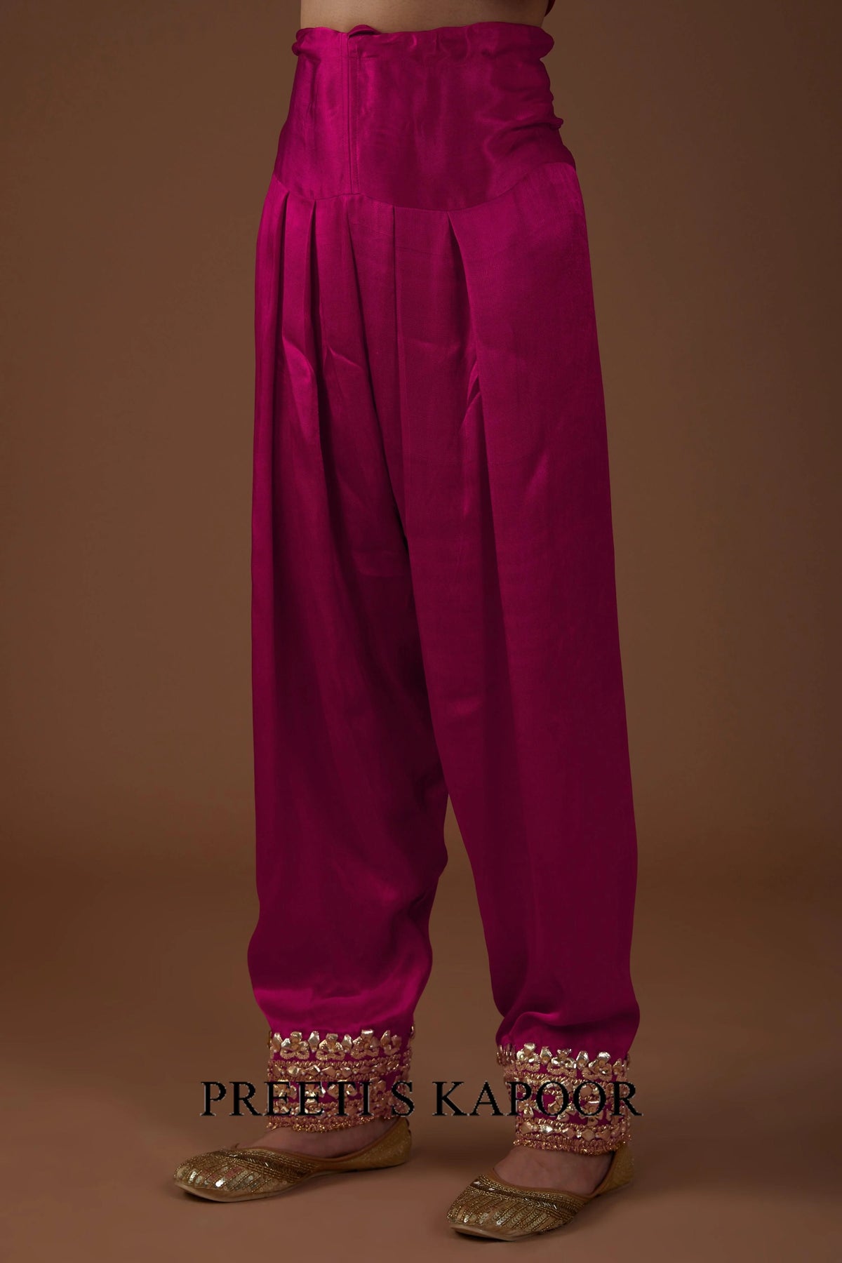 Vivid berry hued Mashru silk kurta set - Preeti S Kapoor