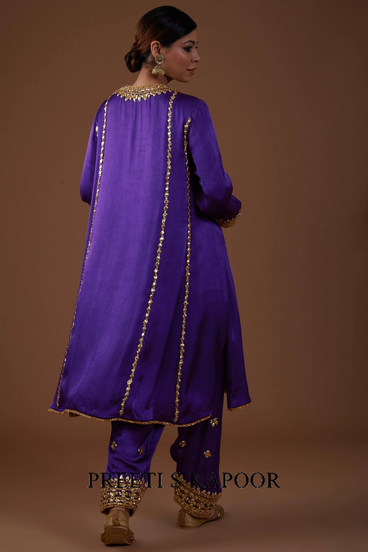 Royal Amethyst hued Mashru silk kurta set - Preeti S Kapoor