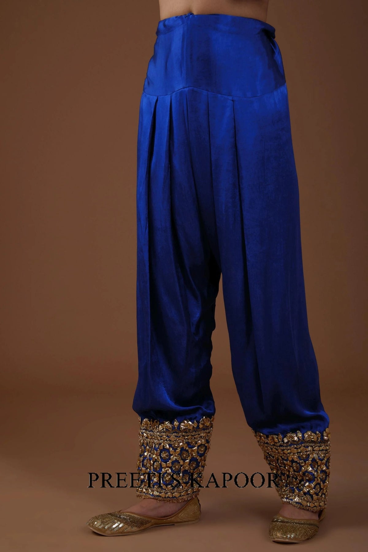 Serene Sapphire hued Mashru silk kurta set - Preeti S Kapoor