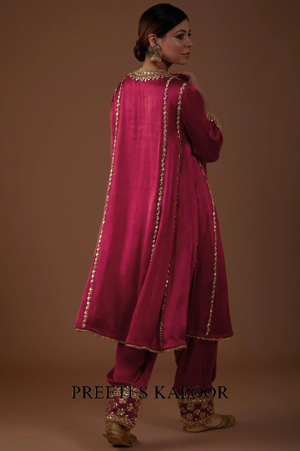 Regal Red hued Mashru silk kurta set - Preeti S Kapoor