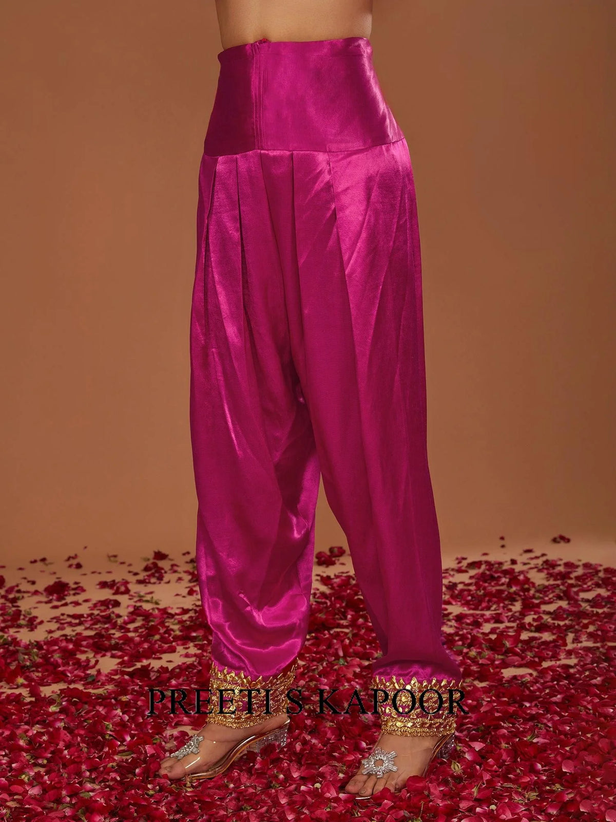 Fuchsia Mashru Silk Hand Embellished Kurta Set - Preeti S Kapoor
