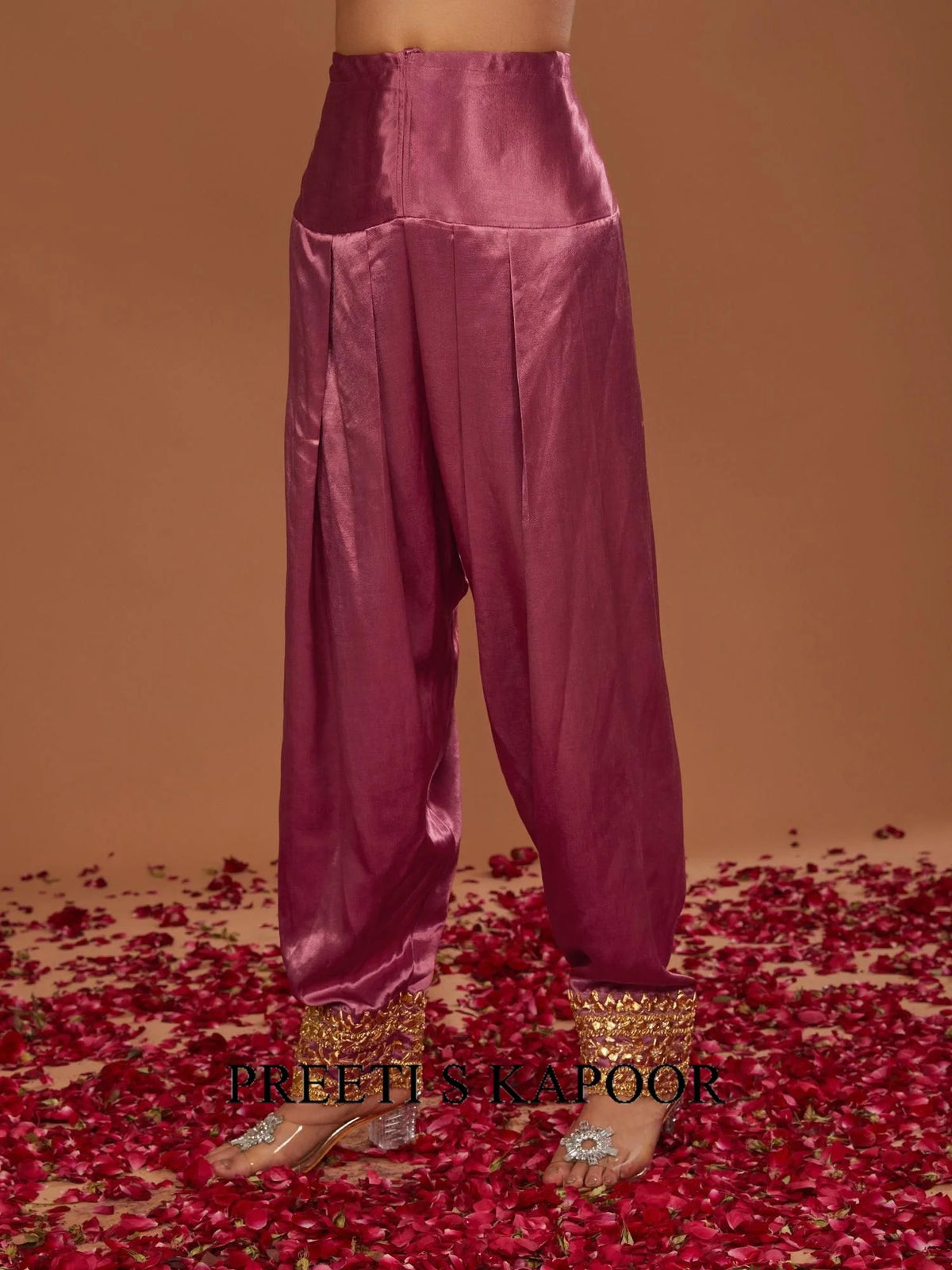 Rose Pink Mashru Silk Hand Embellished Kurta Set - Preeti S Kapoor