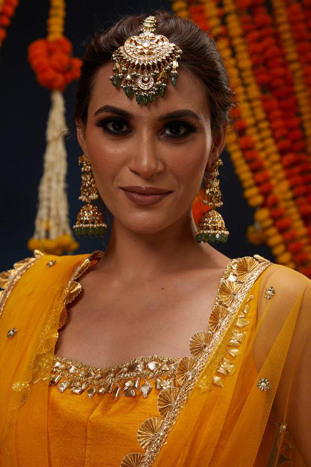 Bright Yellow Gotawork Embroidered Kurta Gharara Set - Preeti s kapoor