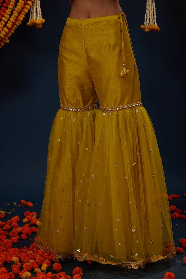 Heen Green Gotawork Embroidered Kurta Gharara Set - Preeti s kapoor