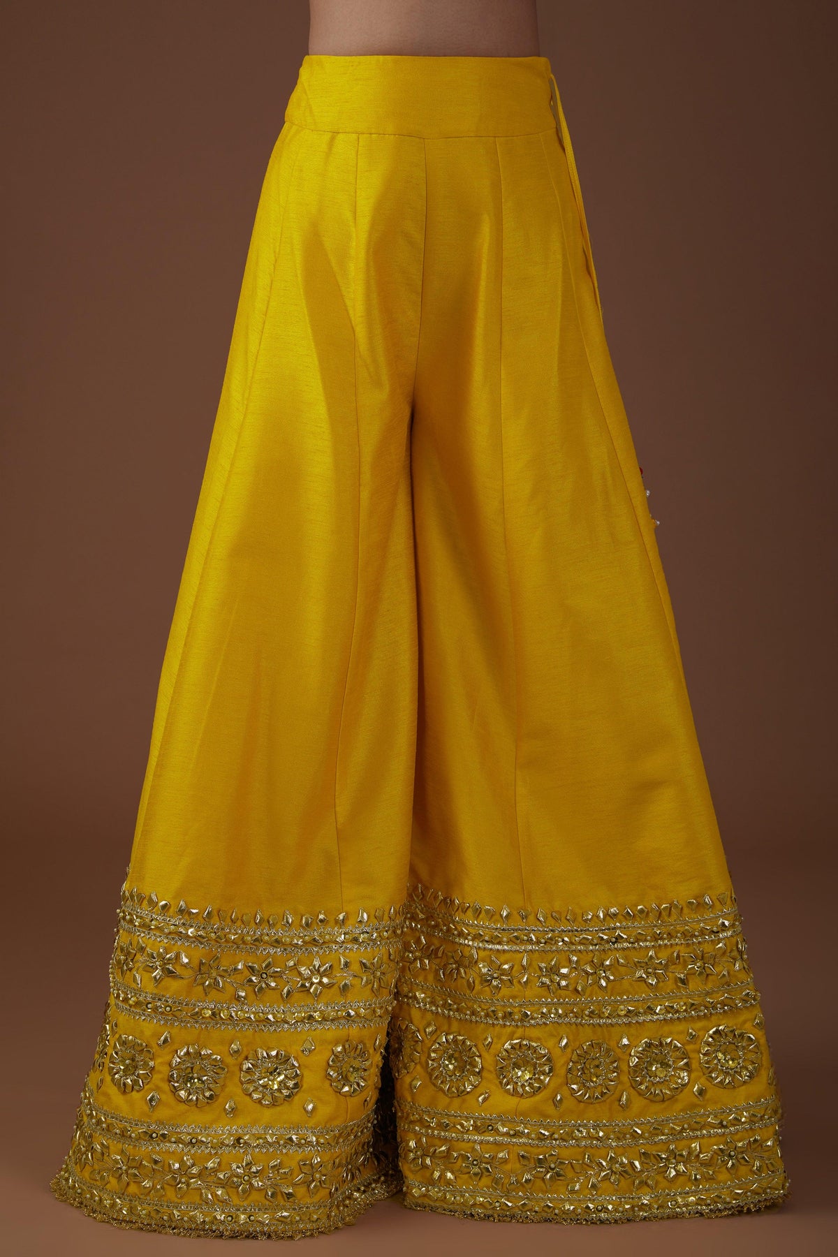 Amber glow hued dupion silk Kurta sharara set - Preeti s kapoor