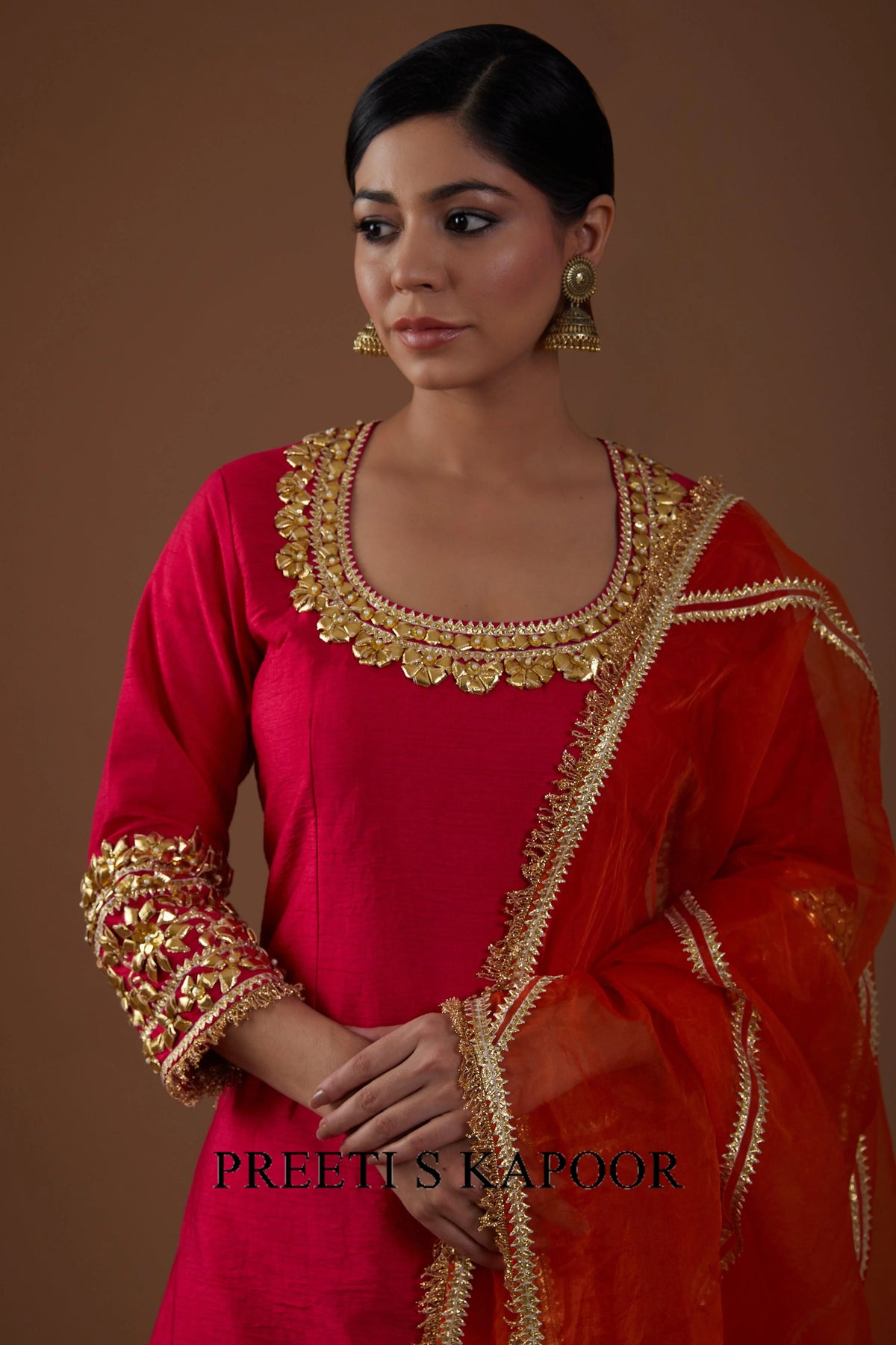 Vivid berry hued dupion silk Kurta and Lehenga set - Preeti S Kapoor