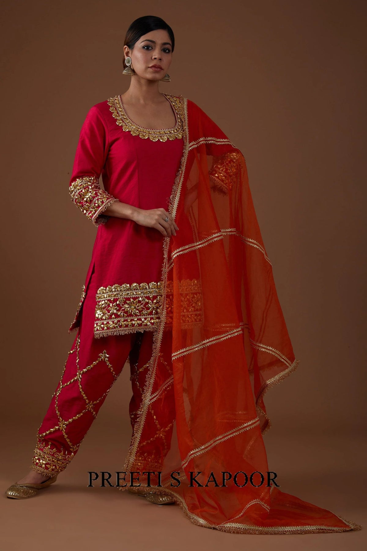 Vivid berry hued dupion silk kurta set - Preeti S Kapoor