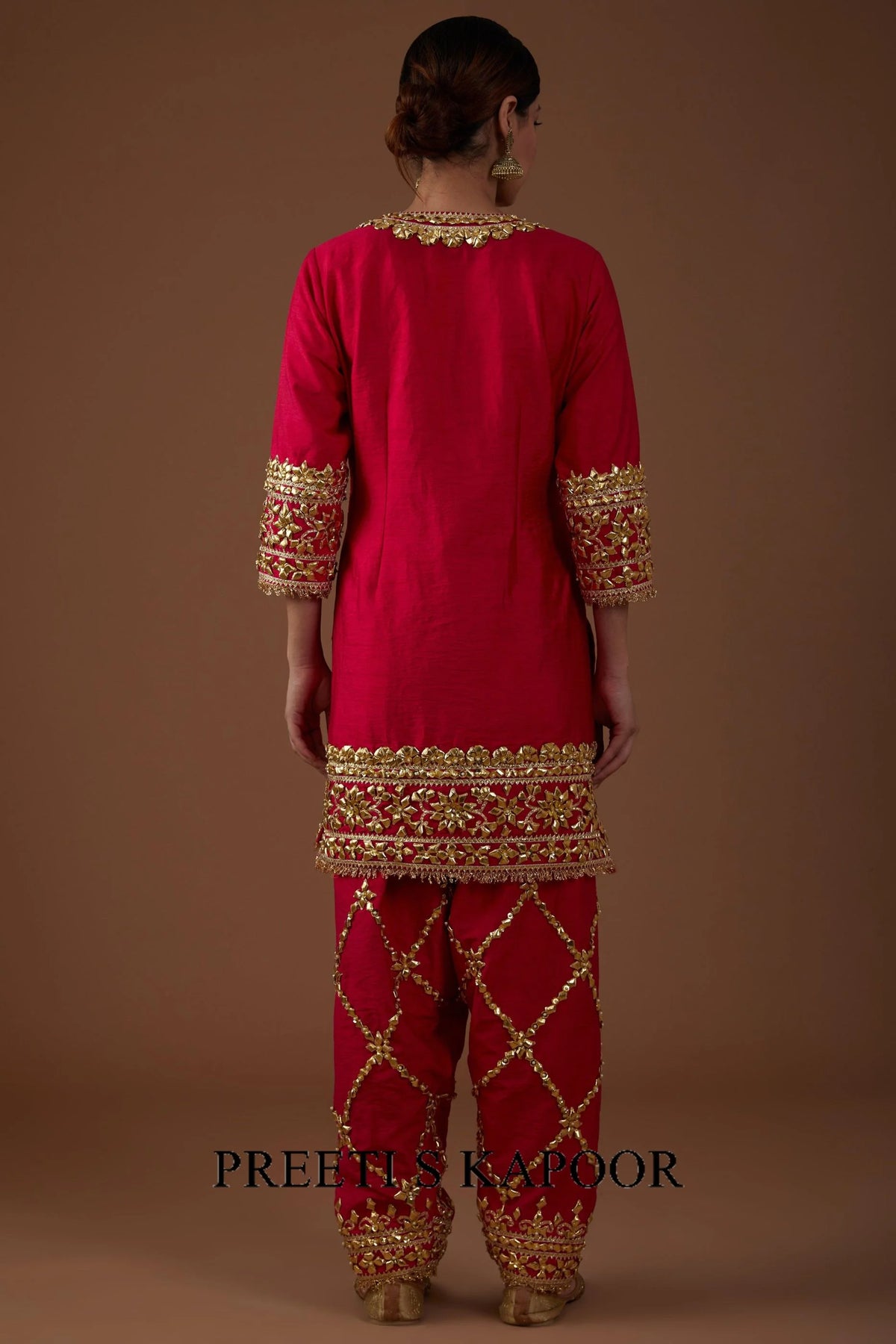 Vivid berry hued dupion silk kurta set - Preeti S Kapoor