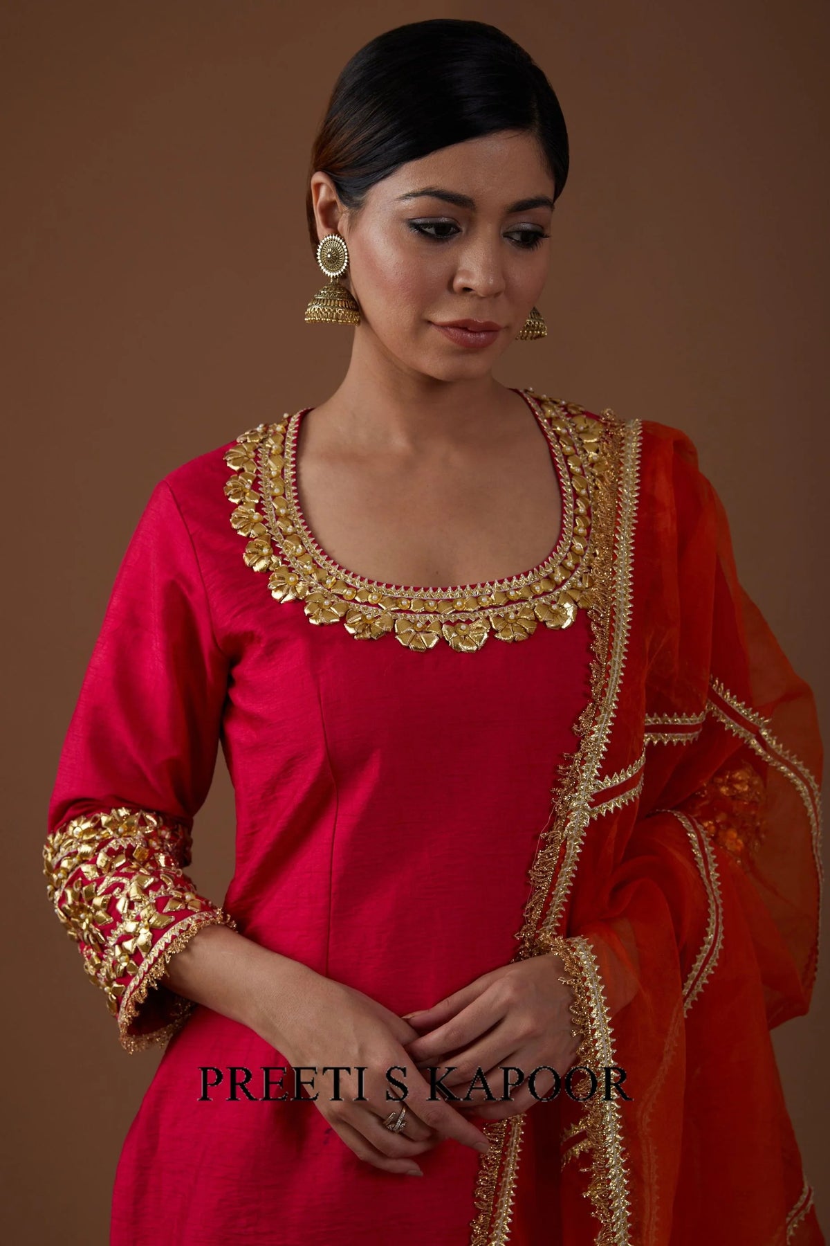 Vivid berry hued dupion silk kurta set - Preeti S Kapoor