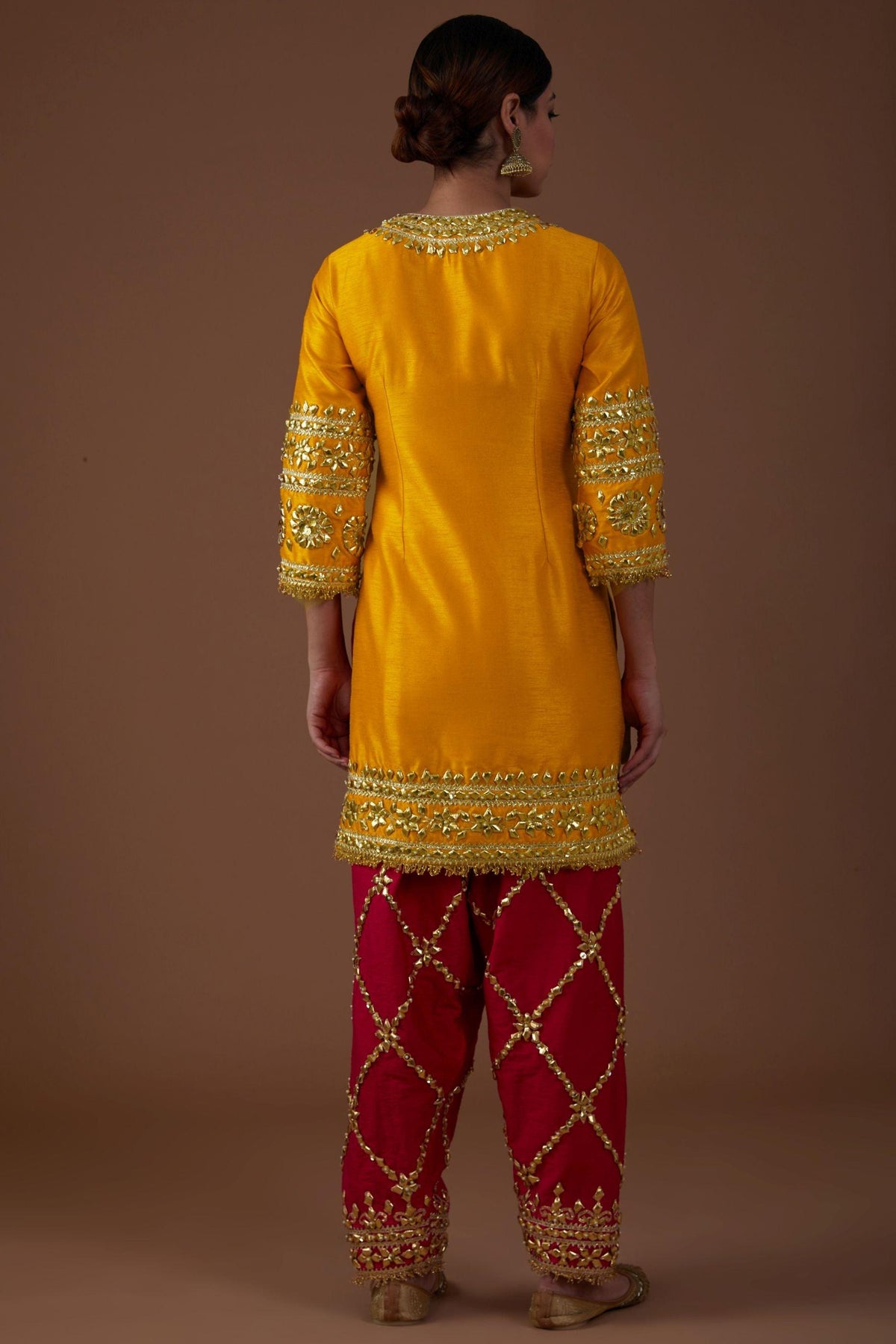 dupion silk Amber glow hued kurta set - Preeti s kapoor