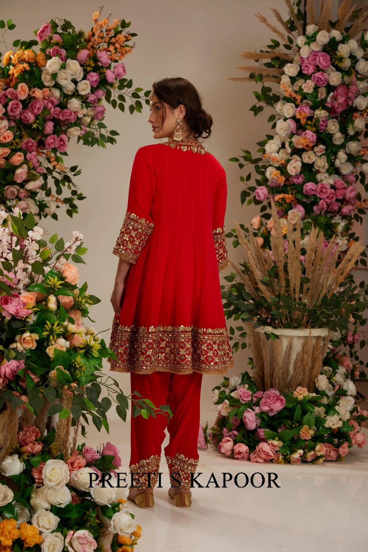 Fuchsia anarkali with salwar and dupatta - Preeti S Kapoor