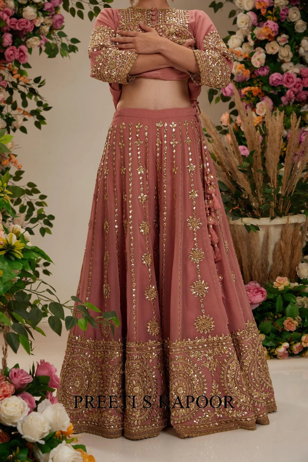 Mauve Kurta with sharara and organza dupatta - Preeti S Kapoor