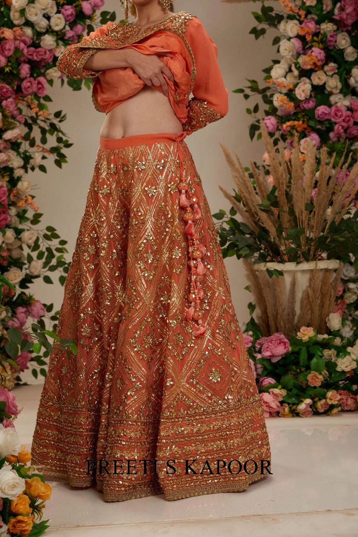 Peach kurta with sharara and Dupatta - Preeti S Kapoor