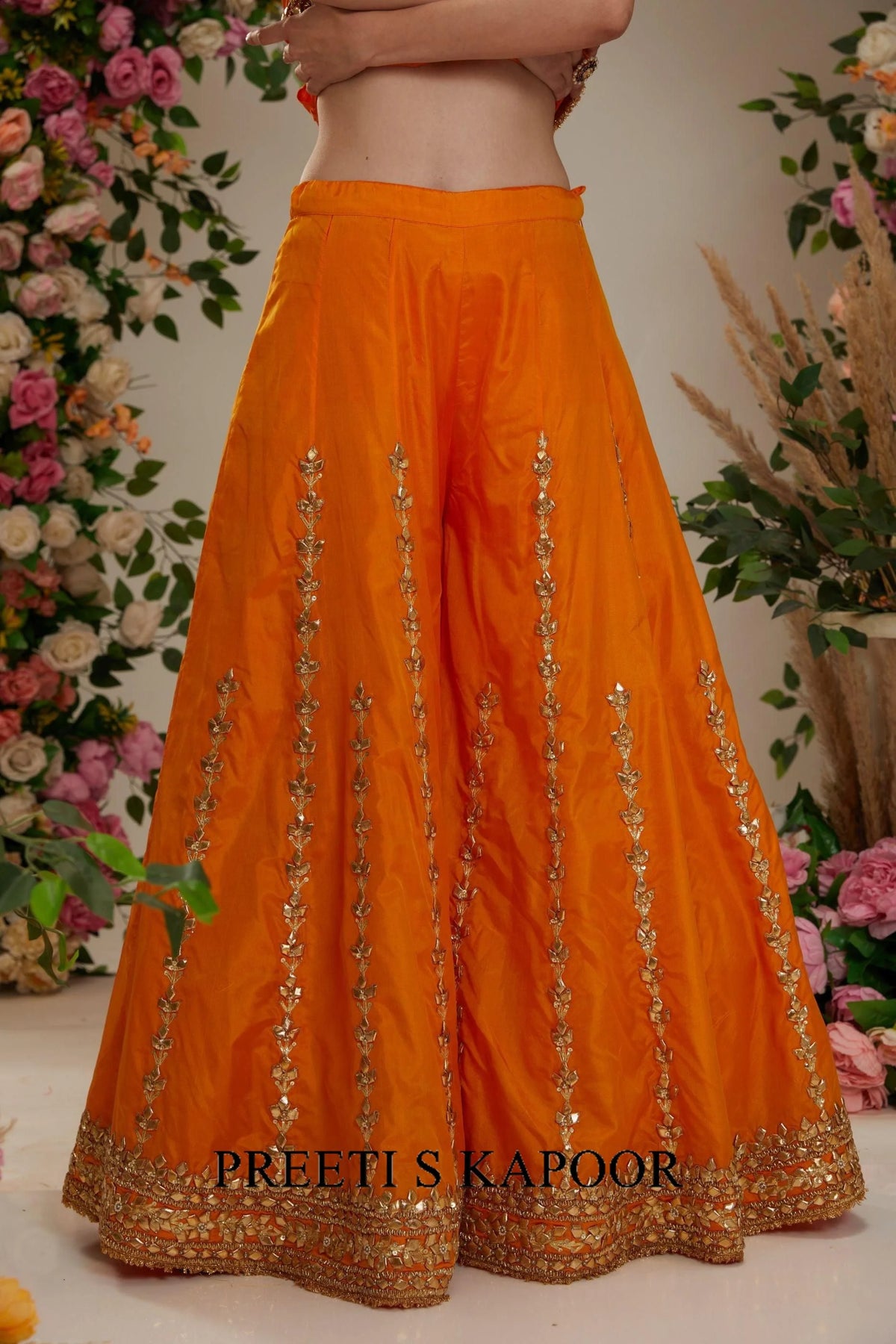 Orange short kurti with sharara and Dupatta - Preeti S Kapoor