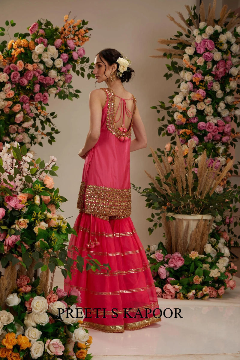 Pink Kurta with Garara and dupatta -Preeti S Kapoor