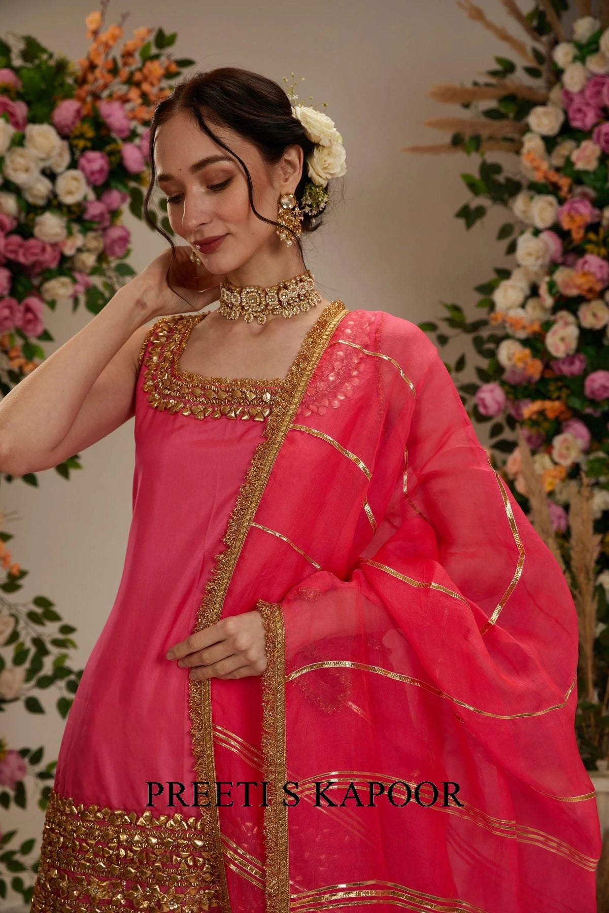 Pink Kurta with Garara and dupatta -Preeti S Kapoor