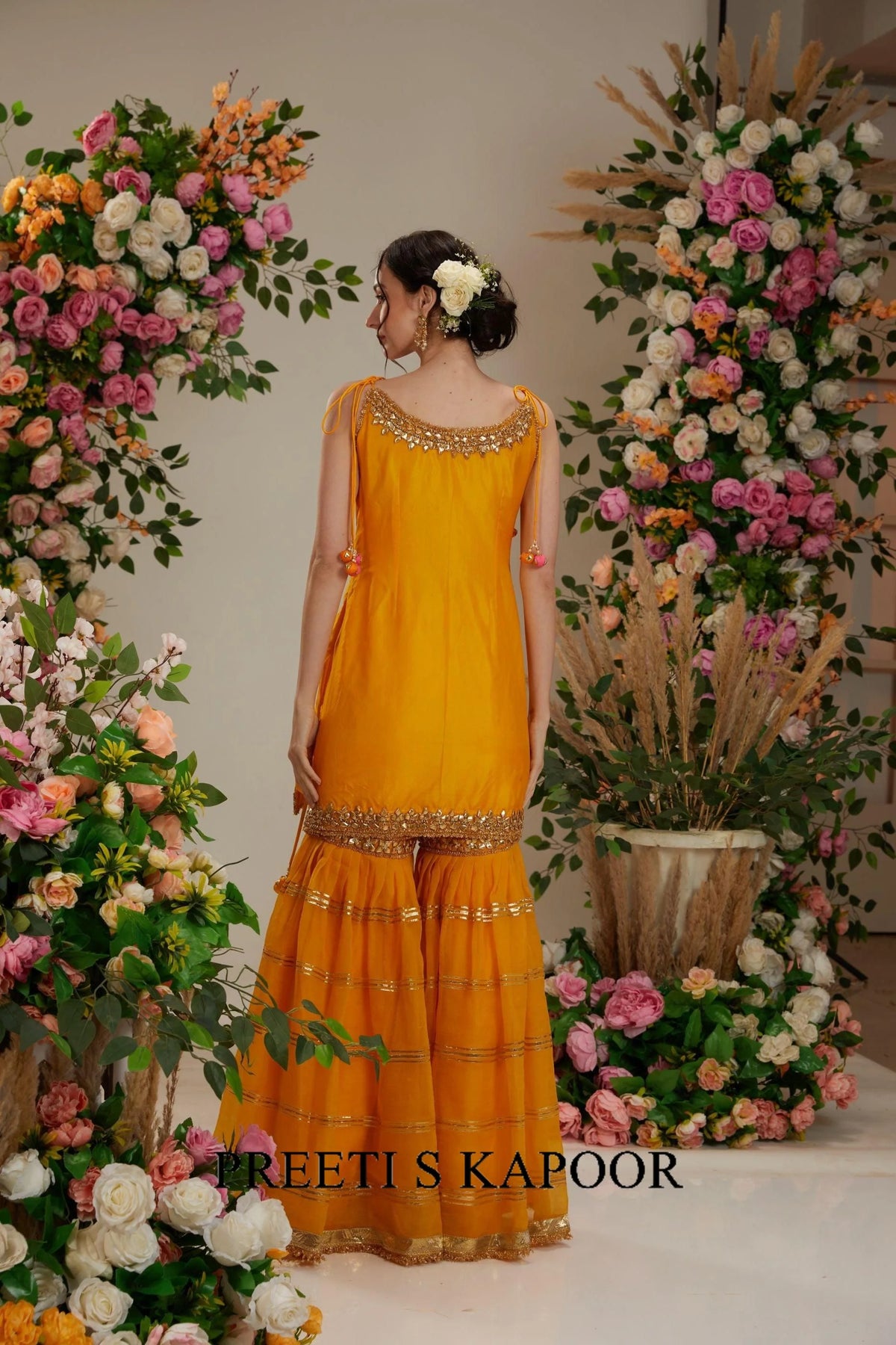 Yellow Kurta with Garara and dupatta - Preeti S Kapoor