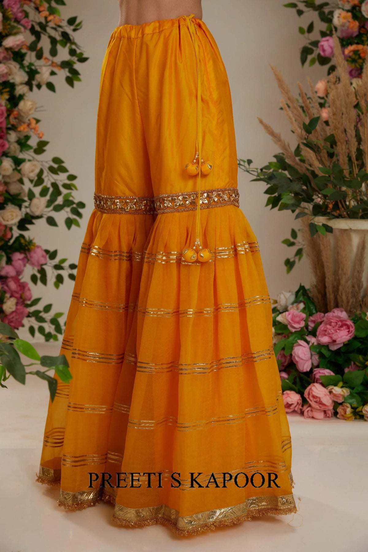 Yellow Kurta with Garara and dupatta - Preeti S Kapoor