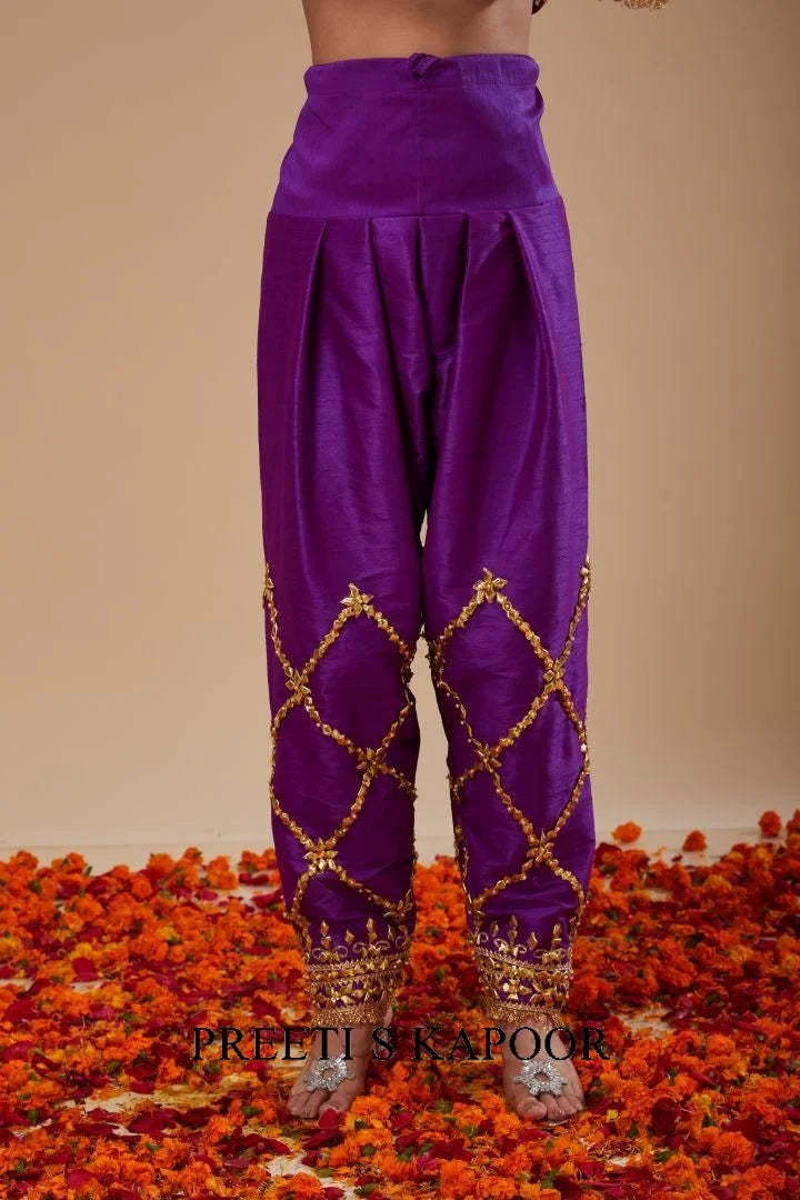 A Purple Short Anarkali Salwar & Dupatta - Preeti S Kapoor