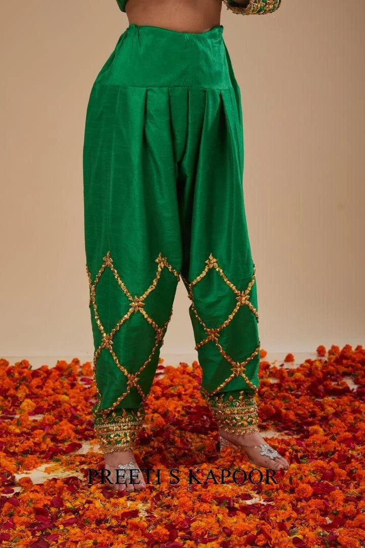 A Green Short Anarkali Salwar & Dupatta - Preeti S Kapoor