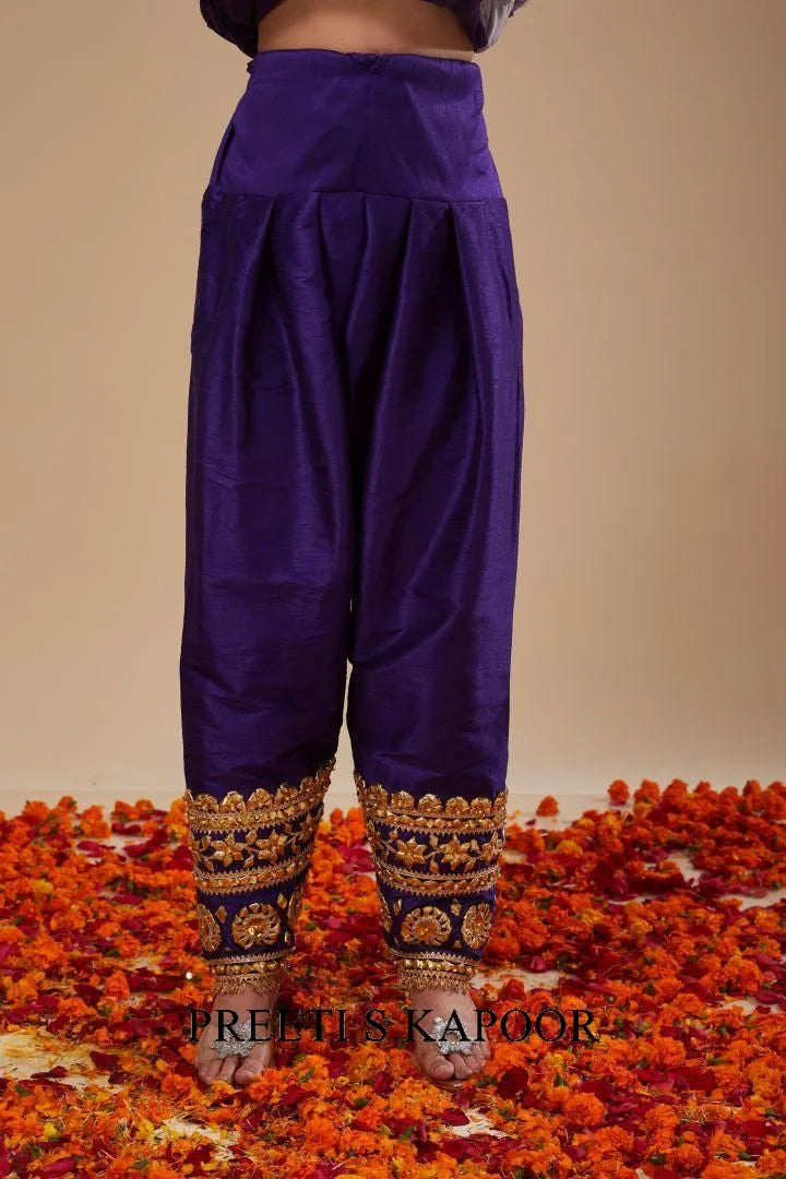 A Midnight Blue Long Anarkali-Salwar & Dupatta - Preeti S Kapoor