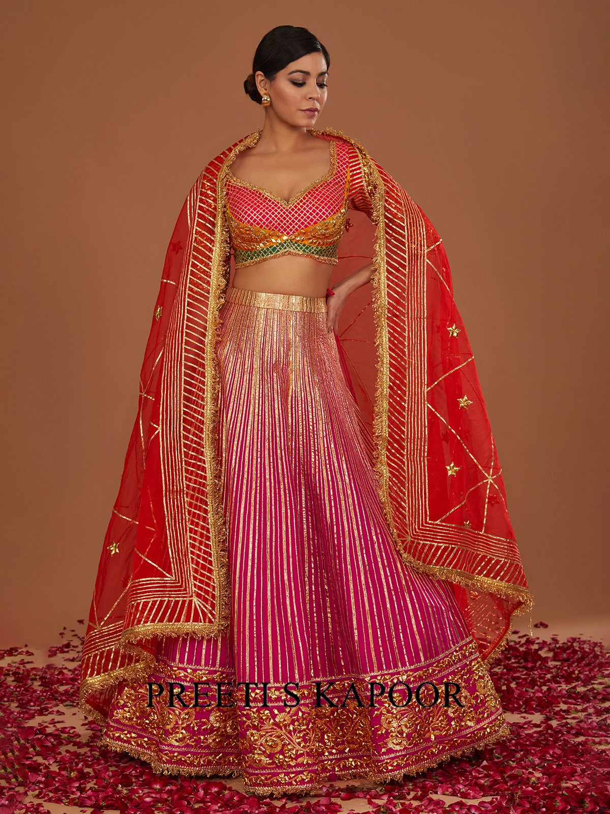 Multicolor Blouse Fuchsia Lehenga - Preeti S Kapoor