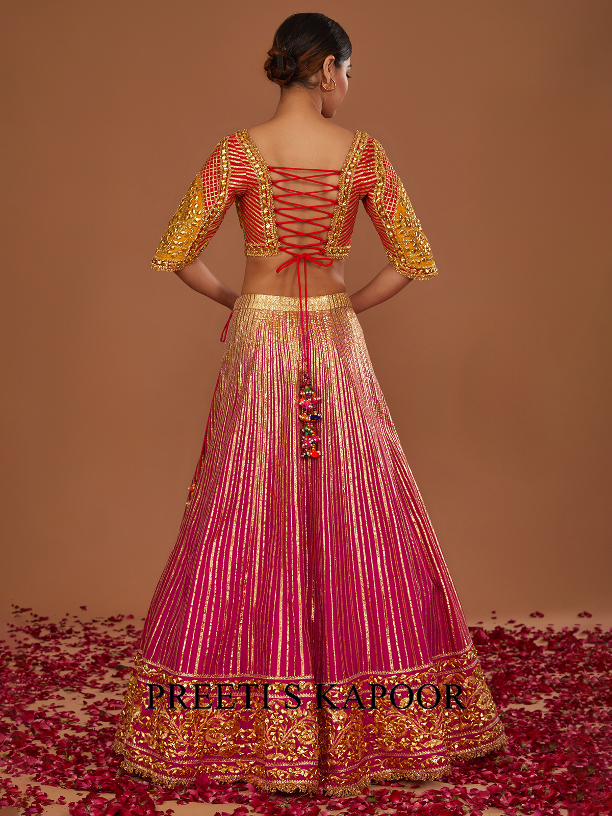 Multicolor Blouse Fuchsia Lehenga - Preeti S Kapoor