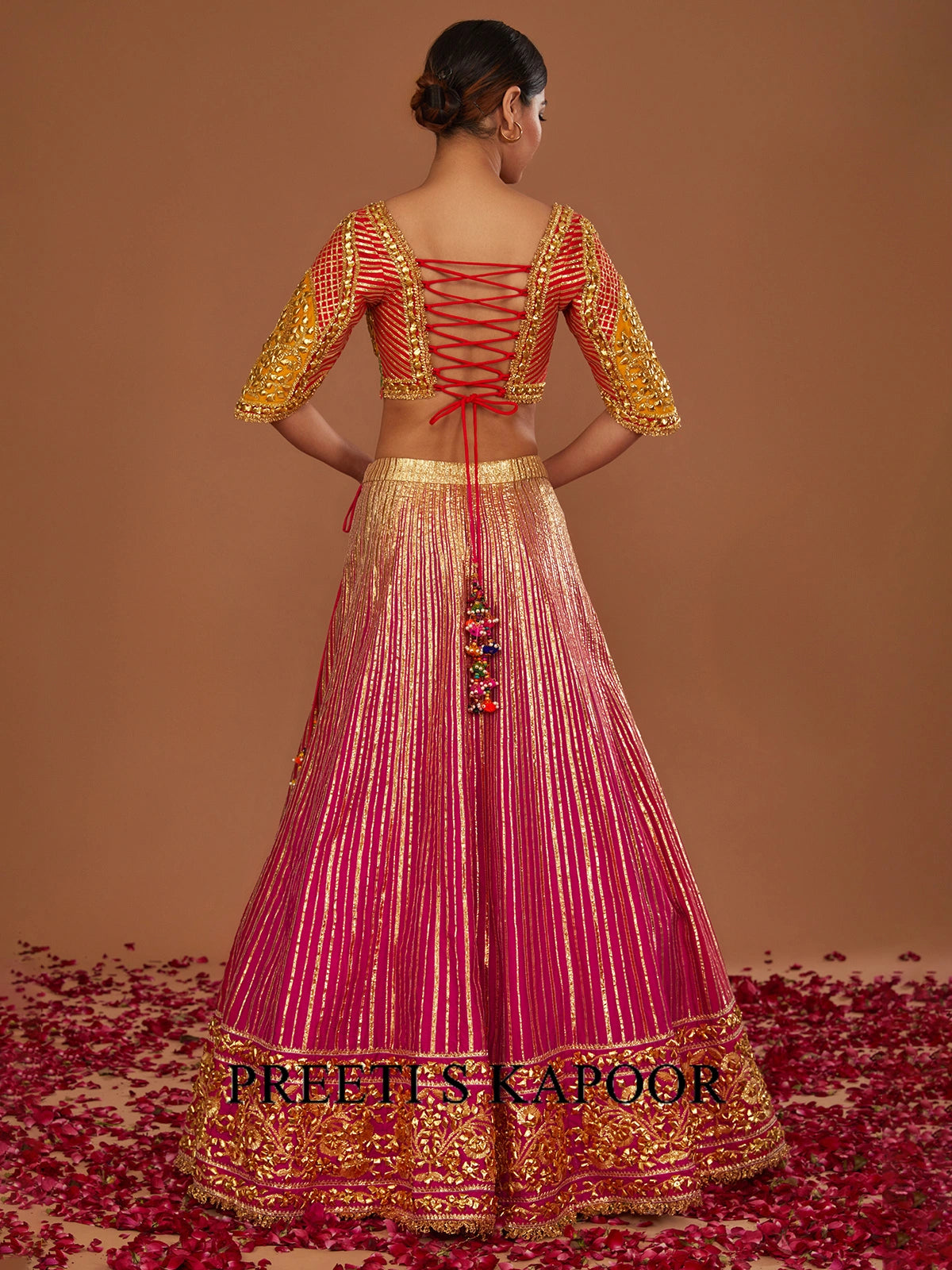 Multicolor Blouse Fuchsia Lehenga - Preeti S Kapoor