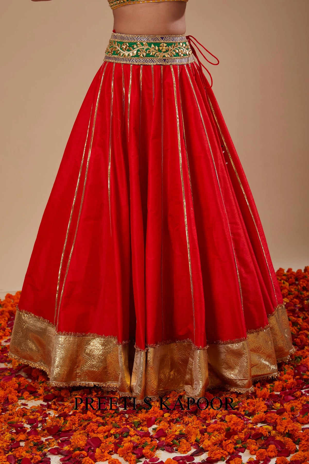 Red Blouse with Red Lehenga and Red Dupatta - Preeti S Kapoor
