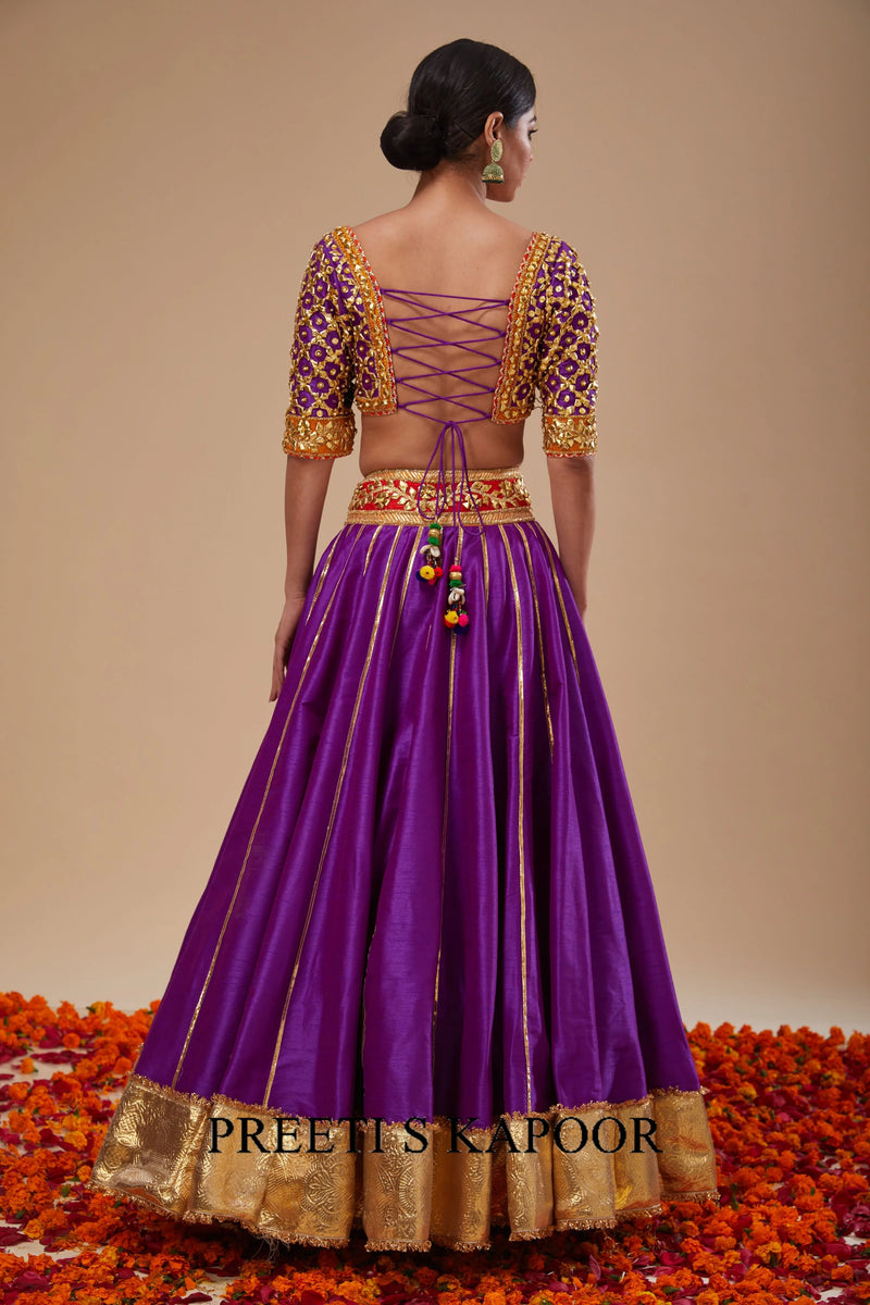 Purple Blouse with Purple Lehenga and Purple Dupatta - Preeti S Kapoor