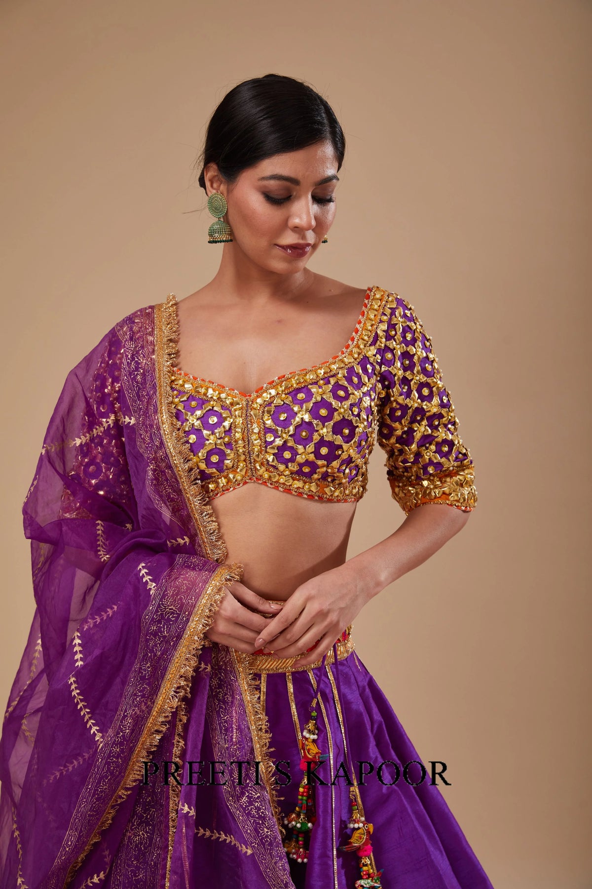 Purple Blouse with Purple Lehenga and Purple Dupatta - Preeti S Kapoor